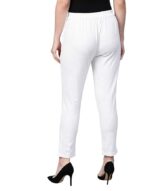 Yash Gallery Women's Regular Fit Mid Rise Solid Cotton Slub Ankle Length Regular Trouser Pant