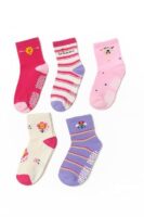 Khillayox Anti-Slip Cotton Ankle Socks for Baby & Kids - Perfect for Walking/Playing Set of 5