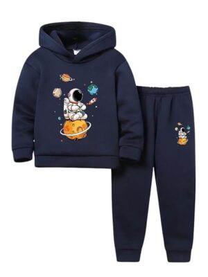 URBAN OX Trendy Printed Cotton Blend Hoodie T-shirt Jogger Pant Clothing Set for Boys | Fleece Hot
