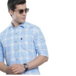 The Indian Garage Co Men Regular Fit Checkered Full Sleeves Cutaway Collar Casual Shirt