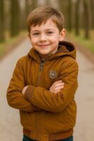 Krystle Boys Cold Weather Jacket with Hood | Kids Fleece Lined Winter Coat | Durable Zipper Outerwear (Black,2-3 Years) (Cool Dezine)