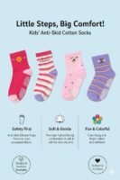 Khillayox Anti-Slip Cotton Ankle Socks for Baby & Kids - Perfect for Walking/Playing Set of 5