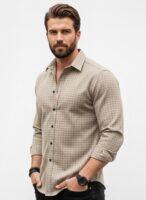 INKAST Men's Regular Fit Button Down Dress Shirts Textured Long Sleeve Casual Hawaiian Shirt