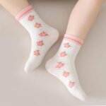 SYGA 5 Pairs Baby Girl Boy Socks, Toddlers Infant Cotton Warm Stretch Crew Socks with Flower Design, Suitable for Ages 2-5 Years old baby
