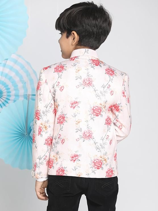 JBN Creation Boys' Gold Silk Blend Nehru Jacket