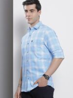 The Indian Garage Co Men Regular Fit Checkered Full Sleeves Cutaway Collar Casual Shirt