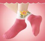 SYGA 5 Pairs Baby Girl Boy Socks, Toddlers Infant Cotton Warm Stretch Crew Socks with Flower Design, Suitable for Ages 2-5 Years old baby