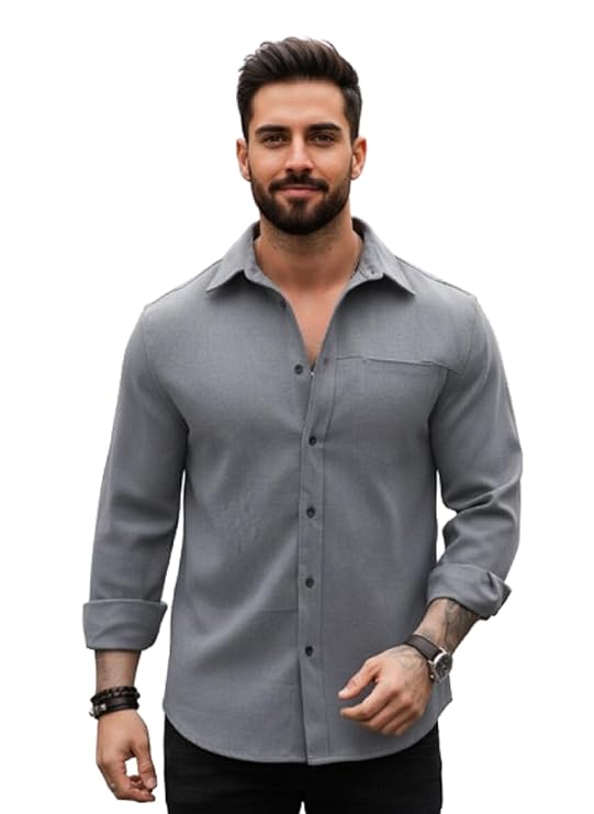 Lymio Men Shirt || Solid Shirt for Man || Full Sleeve || Casual Style (Packs Also Available) (Utility)