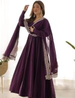 Women's Rayon Printed Anarkali Kurti with Palazzos/pant and Dupatta Set