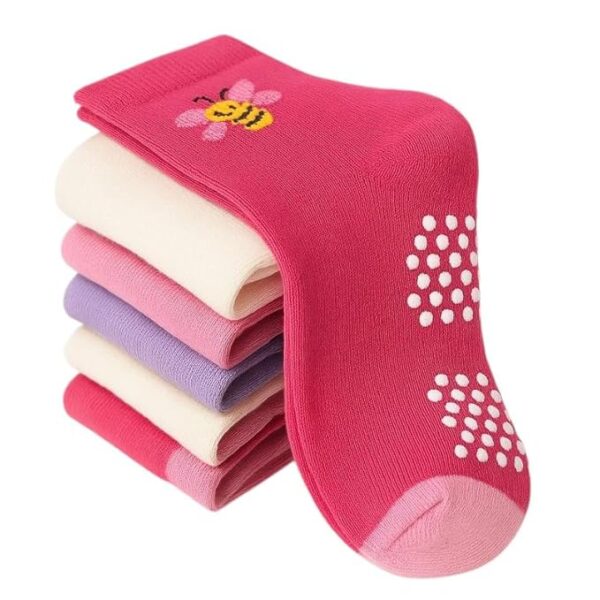 Khillayox Anti-Slip Cotton Ankle Socks for Baby & Kids - Perfect for Walking/Playing Set of 5