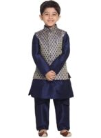 JBN Creation Boys Silk Blend Kurta Pyjama Jacket Set - Elegance for Festivals
