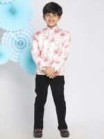 JBN Creation Boys' Gold Silk Blend Nehru Jacket