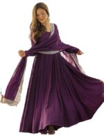Women's Rayon Printed Anarkali Kurti with Palazzos/pant and Dupatta Set