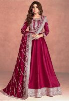 GEKHA Women Printed Anarkali Pure Cotton Kurta with Trousers & with Dupatta