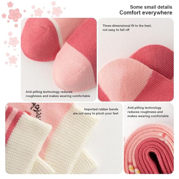 SYGA 5 Pairs Baby Girl Boy Socks, Toddlers Infant Cotton Warm Stretch Crew Socks with Flower Design, Suitable for Ages 2-5 Years old baby