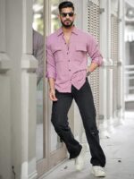 IndoPrimo Men's Regular Fit Fancy Double Pocket Casual Shirt for Men Full Sleeves - Cargo