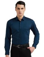 Peter England Men's Everyday Solid Slim Fit Full Sleeve Formal Shirt | Cotton-Rich