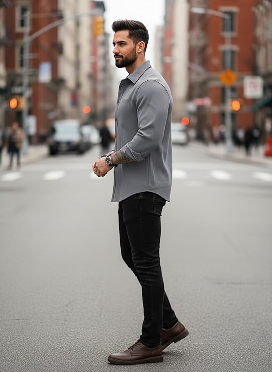 Lymio Men Shirt || Solid Shirt for Man || Full Sleeve || Casual Style (Packs Also Available) (Utility)