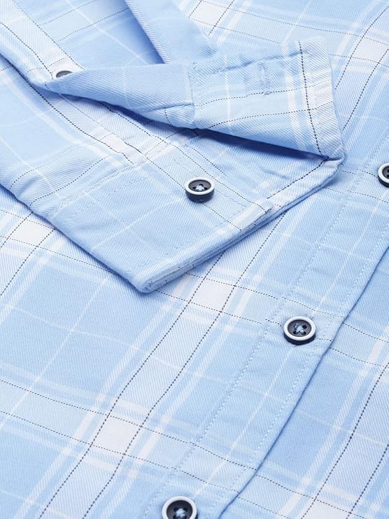 The Indian Garage Co Men Regular Fit Checkered Full Sleeves Cutaway Collar Casual Shirt