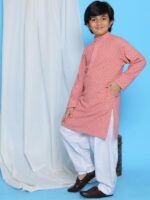 AJ DEZINES Boys Ethnic Kurta Pajama Set | Cotton Full Sleeve Chikankari Kurta with Sequins