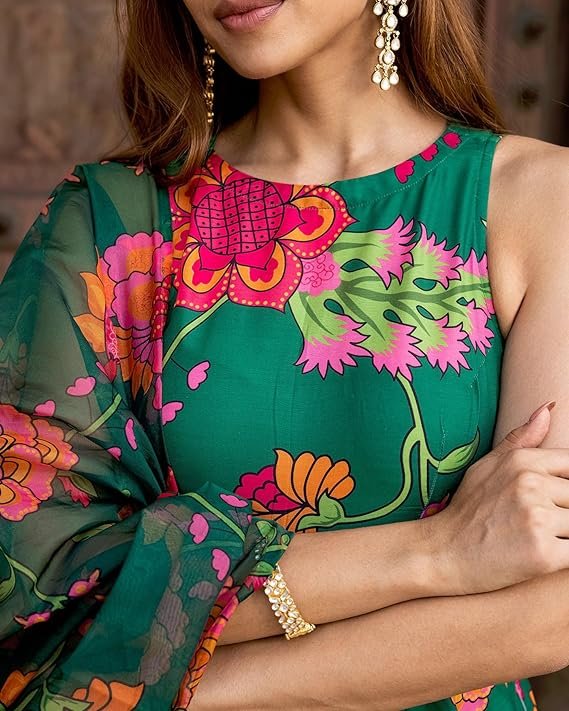 KLOSIA Women's Viscose Kurta and Pant with Dupatta Set